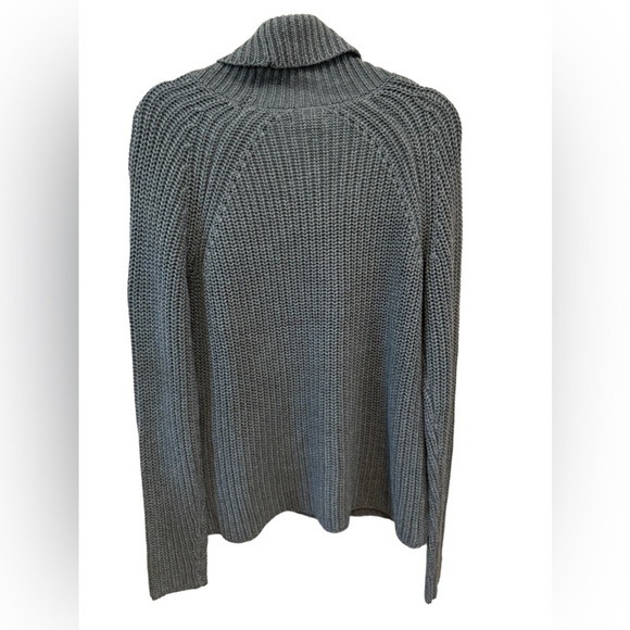 Goodthreads | 100% Cotton Charcoal Chunky Knit Turtleneck Sweater (M) - Picture 2 of 6